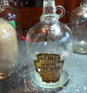Rare Vintage 1 Gallon Glass Bottle HEINZ DISTILLED WHITE VINEGAR W 