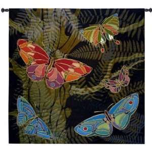    Woodland Butterfly Tapestry   53square Blue/Green