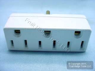 Leviton White Grounded Triple Tap Outlet Adapter 15A 78477852316 