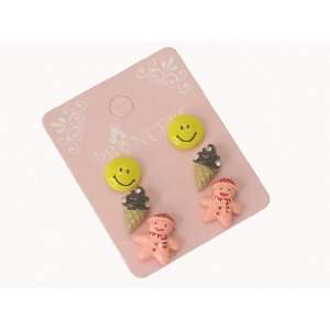   of 3 Color Cute Magnetic Stud Earrings for Girls Kids Toys & Games