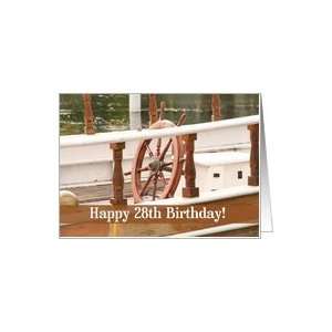  Ships Wheel Happy 28th Birthday Card Card Toys & Games