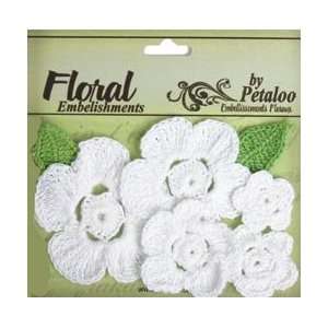   Floral Embellishments Crocheted Flowers 7/Pkg All White; 3 Items/Order