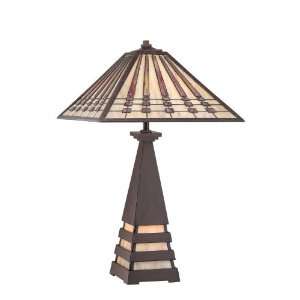  Quoizel TF988T Banks 2 Light Tiffany Table Lamp