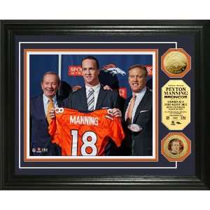  NFL Broncos Peyton Manning Broncos Press Conference Gold 