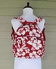 Fossil Womens Teen Childrens Red & White Hibiscus Floral Backpack