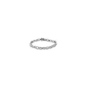 ZALES Oval Lab Created White Sapphire and Diamond Accent Link Bracelet 