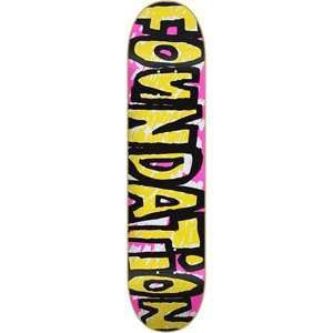  Foundation F Blockie Skateboard Deck   8.0 Pink/Yellow 