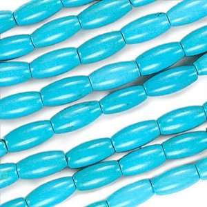  Blue Turquoise Gem Tapered Tube Beads 12mm Stabilized /16 