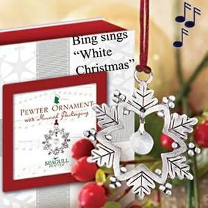  White Christmas Singing Snowflake Ornament ~ Bing Crosby 