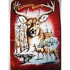super plush queen size fleece blanket 79x95 white tailed deer