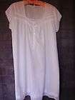 ADONNA womens M White shortsleeve FANCY DOTS gown Nightshirt PRETTY