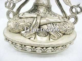 exquisite Tibet silver Kwan yin statue  
