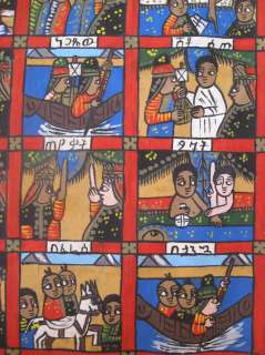 Large Ethiopian Storyteller Painting  Ethiopia African Art  