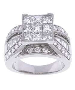 14k White Gold 3ct TDW Diamond Engagement Ring  