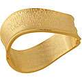 14k Gold Overlay Curved Textured Hinged Bracelet