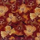 Pansies Brown Rust Floral Quilting Sewing Craft Fabric