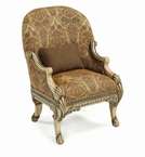 Antiqued Cream Classical Italian Baroque Accent Chair  