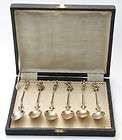 Set of six antique collector demitasse hallmarked silver spoons 