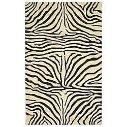 Hand tufted Zebra Print Wool Rug (5 x 8)  