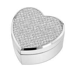 Glitter Heart Silver Jewelry Box  