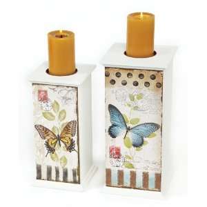  Chic Botanical Butterfly Species Votive Candle Holders