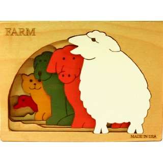  Farm Wooden Layered Puzzle Toys & Games