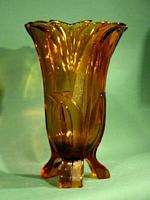a922 Gorgeous 12½ Bohemian Art Glass Vase ART DECO  