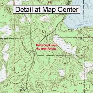  USGS Topographic Quadrangle Map   Many Point Lake 