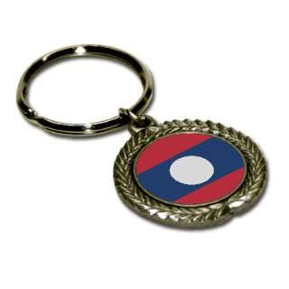 Laos Flag Key Chain