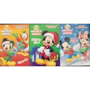 Disney Mickey Mouse Big Fun Book to Color Set of 3 (Fa la la, Holiday 