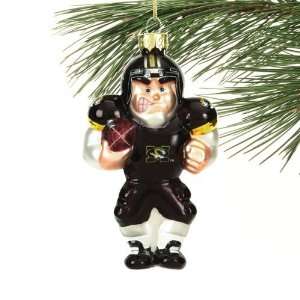 Missouri Tigers Angry Football Player Glass Ornament  
