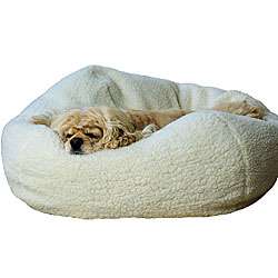 32 inch Sherpa Puff Ball Pet Bed  