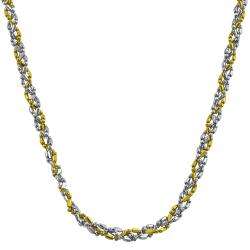   Gold 17 inch Twisted Alternating Ball and Bar Necklace  