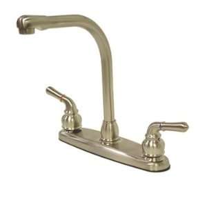   High Arch Kitchen Faucet with Twin Brass Lever Handle Less Spraye
