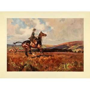   Horseback Riding Field Sport Horse   Orig. Tipped in Print Home