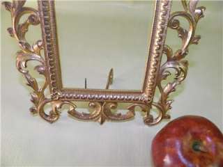 ANTIQUE ORNATE BRONZED VICTORIAN METAL PICTURE FRAME  
