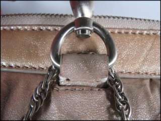   Frankie Large Golden Silver Patent Satchel Handbag 845886011081  