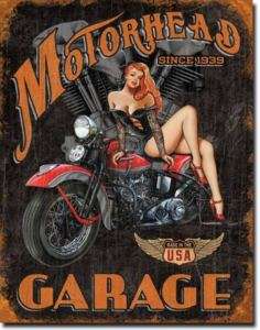 Legends Motorcycles Motorhead Garage Tin Metal Sign  