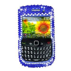   BLUE BLING HARD CASE FOR BLACKBERRY CURVE 8520 PROTECTOR SNAP ON COVER