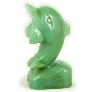  Money Talisman Green Aventurine Dolphin Gemstone Carving 