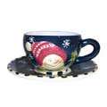 Snowman Delight 8 piece Cup and Saucer Set Compare $40 