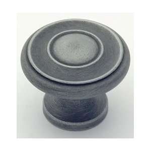 Knob   Round knob with concentric circles 1 1/4   Weathered Pewter