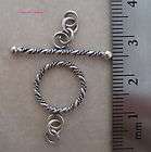 sterling silver Bali toggle clasps bar ring double rope 14mm