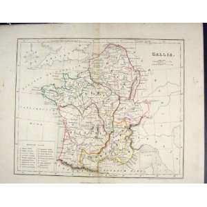   Gallia Map Geography Antique Print Country Province