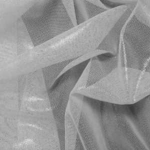 metallic stretch mesh fabric White 