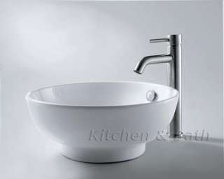 Modern Bowl Ceramic Sink & Chrome Single Lever Faucet  
