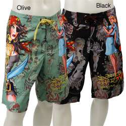 Ed Hardy Mens Girls All Over The World Boardshorts  
