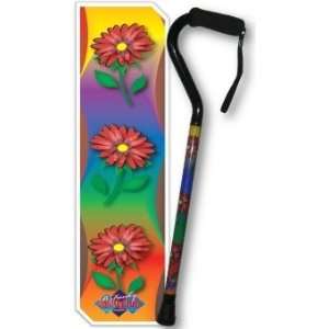  BFunkyMobility B780 Red Daisy Offset Walking Cane Health 