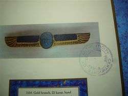 22K GOLD BROOCH W ANCIENT EGYPTIAN SCARAB 1500 B.C.& MOSAIC 300 A.D. W 