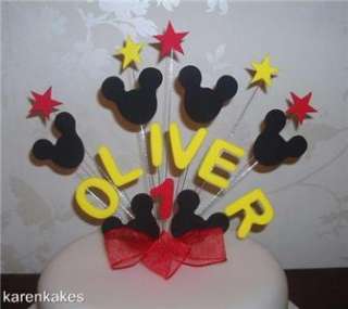 BIRTHDAY CAKE TOPPER MICKEY MOUSE RED / YELLOW  